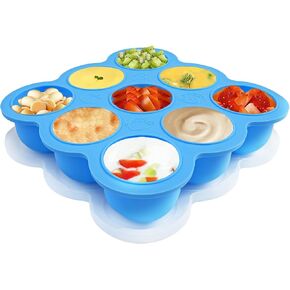 صينية تجميد طعام الأطفال من DF DUALFERV، حاوية تخزين طعام الأطفال من السيليكون بـ 9 حصص مع غطاء، حاويات طعام الأطفال المثالية لأغذية الأطفال محلية الصنع، ومهروس الخضار والفواكه، وحليب الثدي in Kuwait