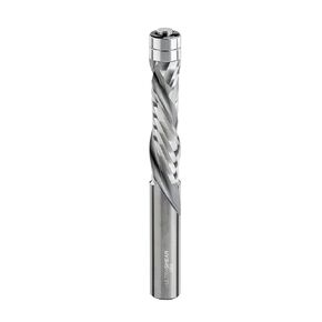 Solid Carbide Flush Trim Router Bits, 1/2" CD, 1/2" SH, 2" CL, 2FL, Compression, USA Made Spiral Bit, Twin Bearing for Template & Pattern