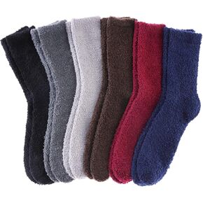 Mens Fuzzy Slipper Socks Super Soft Cozy Fluffy Winter Warm Sleeping Socks