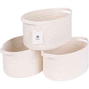 Storage Box|Fabric Storage Basket for Gifting Used to Organize The Shelf of Closet Shelf Baby Toys|Decorative Medium Woven Linen Closet Organizer, With Handle Cube (white, 3bags)Easter Snack