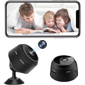 Hidden Camera Spy Camera, 1080P HD Mini Wireless WiFi Camera for Home Security, Night Vision APP Control Surveillance Camera for Room Nanny Cam, Baby, Pets Compatible with iOS, Android(Video Only)