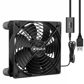 120 x 25mm 5V USB Portable Cooling Fan,External USB Extreme Heat Dissipation Fan,Cooling for Receiver,Raspberry, PlayStation, Game Consoles, Fiber Modem, Internet Gateway,Cabinet (2PCS)