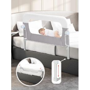 Bed Rail for Toddlers, 47" Toddler Bed Rails with Adjustable Height, Foldable Baby Bed Rail Guard, Bed Rails for Twin, Full, Queen, King Size Bed, Safety Bed Guard Rail for Toddlers