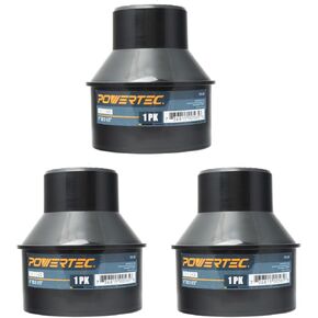 POWERTEC 70136-P3V 4 Inch Hose to 2-1/2 Inch Hose Cone Reducer, Dust Collection Fittings for Dust Collection Hose, Dryer Vent Hose & Shop Vacuum Hose Connection, 3 Pack