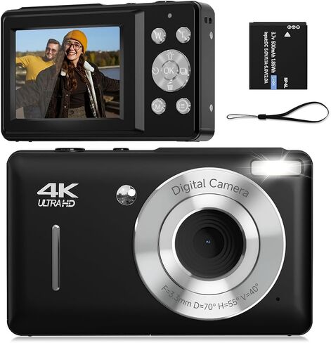Digital Camera for Kids, FHD 1080P 44MP Point and Shoot Digital Camera with Face Detect, Pink Camera in Saudi Arabia