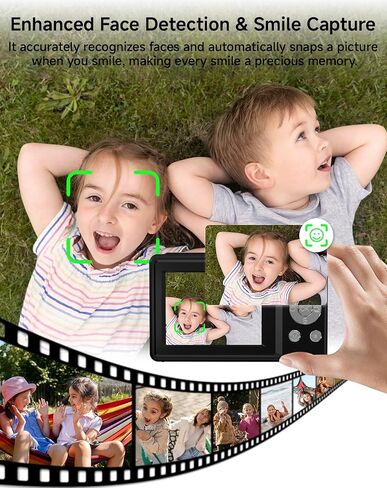 Digital Camera for Kids, FHD 1080P 44MP Point and Shoot Digital Camera with Face Detect, Pink Camera in Saudi Arabia