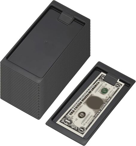 PATIKIL Check Holders, 16 Pack Black Plastic Tip Trays, Restaurant Check Presenters, Guest Receipt Holder Tray for Bars, Hotels, Dining, Catering Business, Cash, 8.2 x 3.9 x 0.4" in Saudi Arabia