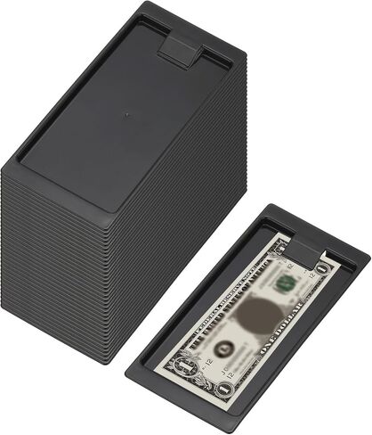 PATIKIL Check Holders, 16 Pack Black Plastic Tip Trays, Restaurant Check Presenters, Guest Receipt Holder Tray for Bars, Hotels, Dining, Catering Business, Cash, 8.2 x 3.9 x 0.4" in Saudi Arabia