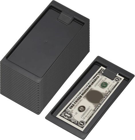 PATIKIL Check Holders, 16 Pack Black Plastic Tip Trays, Restaurant Check Presenters, Guest Receipt Holder Tray for Bars, Hotels, Dining, Catering Business, Cash, 8.2 x 3.9 x 0.4" in Saudi Arabia