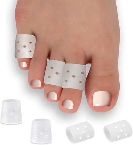 Silicone Toe Protectors, Toe Cushion Sleeves, Corn Pads for Pinky Toe | Toe Cover Caps with Aloe Vera Essential Oils Against Shoe Pressure and Friction - 20 Count in Saudi Arabia