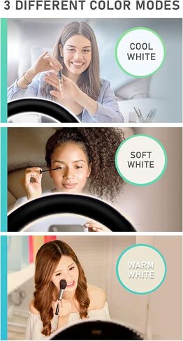 حلقة إضاءة LED مقاس 10 بوصات من Xtreme، حامل هاتف عالمي، مع حامل ثلاثي القوائم وإعدادات سطوع متعددة، وكابل USB in Kuwait