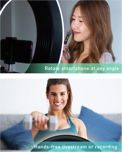 حلقة إضاءة LED مقاس 10 بوصات من Xtreme، حامل هاتف عالمي، مع حامل ثلاثي القوائم وإعدادات سطوع متعددة، وكابل USB in Kuwait