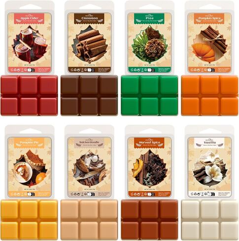 Christmas Scented Wax Melts Set, SNOWSEN Soy Wax Cubes for Warmer, Christmas Wreath, Apple Cinnamon, Gingerbread, Christmas Tree,Candy Cane, Christmas Pudding,Cranberry Jam,Sugar Cookies, 8x2.5 oz in Saudi Arabia