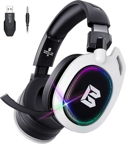 BENGOO Wireless Gaming Headset for PS5 PS4 PC Mac Nintendo Switch, Bluetooth Over-Ear Headphones with Noise Isolating Microphone, Low Latency, RGB, 50H Battery, Wired Mode for Xbox Series - Black in Saudi Arabia