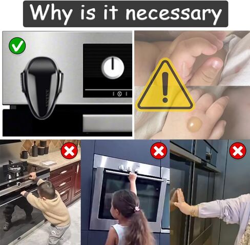 Oven Lock Child Safety (1 pack), Cabinet Locks Baby Proofing, Baby and Child Proof Locks for Drawer Oven Stove Door, Upgrade Heat-Resistant Material, Easy to Install, No Toolf Need - Black in Saudi Arabia