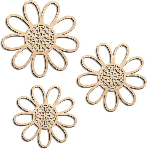 COLOR VALLEY ART Boho Daisy Wall Decor, Natural Rattan Flower Wall Hanging Art Wooden Daisy Wall Art Flowers Wall Signs Hanging Plaque Wooden Boho Wall Art Nursery Wall Decor in Saudi Arabia