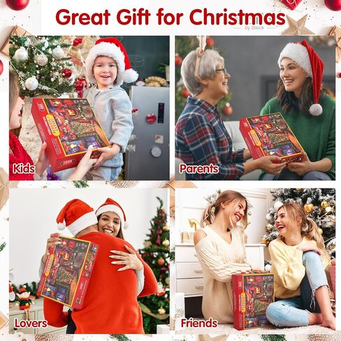Advent Calendar 2024 Christmas Jigsaw Puzzles, Christmas Advent Calendar Puzzle 1008 Piece for Adult, 24 Days Christmas Countdown Calendar, Holiday Family Game Gifts Christmas Decoration (A) in Saudi Arabia