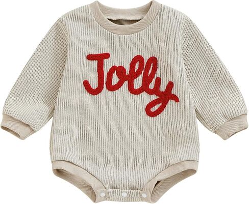 Newborn Baby Girl Boy Christmas Outfit Sweatshirts Romper Santa Oversized Long Sleeve Bodysuit Onesie Baby Clothes in Kuwait