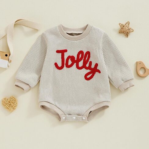Newborn Baby Girl Boy Christmas Outfit Sweatshirts Romper Santa Oversized Long Sleeve Bodysuit Onesie Baby Clothes in Kuwait