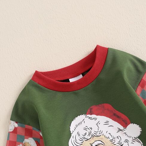 Newborn Baby Girl Boy Christmas Outfit Sweatshirts Romper Santa Oversized Long Sleeve Bodysuit Onesie Baby Clothes in Kuwait