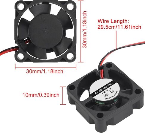 6PCS 3010 Brushless Cooling Fan DC 24V 30mm x 30mm x 10mm Cooling Fan 2pin Ball Bearing Brushless Cooling Fan for DIY 3D Printer Extruder Hotend Humidifier Computer Fan in Saudi Arabia