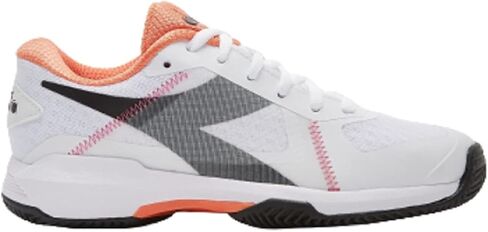 Diadora Trofeo W All Ground Pickleball Tennis Shoes (White/Black/Vermillion) in Saudi Arabia
