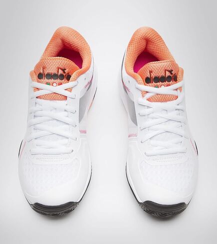 Diadora Trofeo W All Ground Pickleball Tennis Shoes (White/Black/Vermillion) in Saudi Arabia