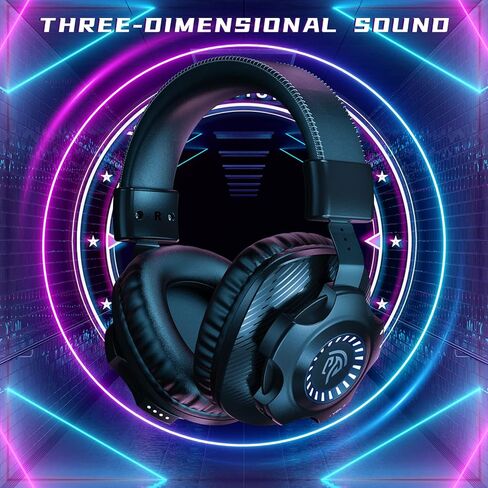 سماعة الألعاب اللاسلكية EasySMX 2.4G PS5/PS4/PC V07W بخاصية إلغاء الضوضاء فوق الأذن 7.1 سماعات رأس محيطة للألعاب مع ميكروفون قابل للفصل، وإضاءة RGB، وأغطية أذن ذات ذاكرة ناعمة، ووضع سلكي لجهاز Xbox One in Kuwait