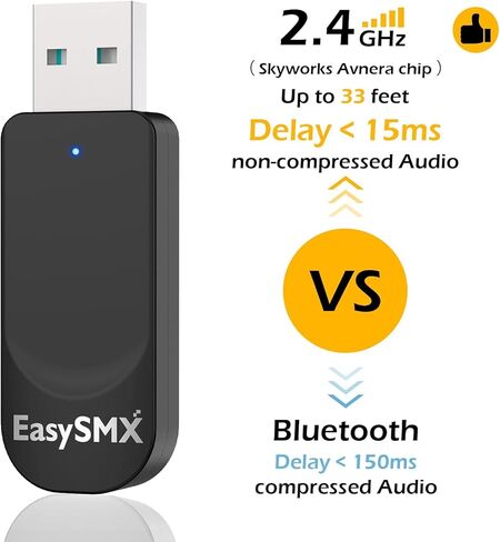 سماعة الألعاب اللاسلكية EasySMX 2.4G PS5/PS4/PC V07W بخاصية إلغاء الضوضاء فوق الأذن 7.1 سماعات رأس محيطة للألعاب مع ميكروفون قابل للفصل، وإضاءة RGB، وأغطية أذن ذات ذاكرة ناعمة، ووضع سلكي لجهاز Xbox One in Kuwait