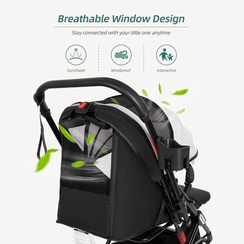 Baby Stroller, Lightweight Stroller w/Snack Tray, Footmuff, Raincover, Cup Holder & Travelbag, Travel Stroller w/All-Scene Suspension System, compact Toddler Stroller Large Basket (Black) in Saudi Arabia