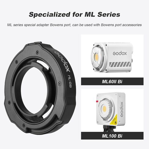 محول Godox ML-GB Godox Mount to Bowens Mount Speedring لـ Godox ML100BI ML30 ML30BI ML60 ML60BI ML60IIBI الذي يعتمد ضوء Godox-Mount in Saudi Arabia