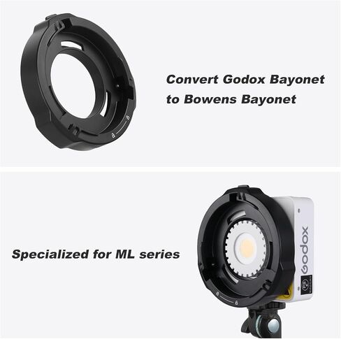 محول Godox ML-GB Godox Mount to Bowens Mount Speedring لـ Godox ML100BI ML30 ML30BI ML60 ML60BI ML60IIBI الذي يعتمد ضوء Godox-Mount in Saudi Arabia
