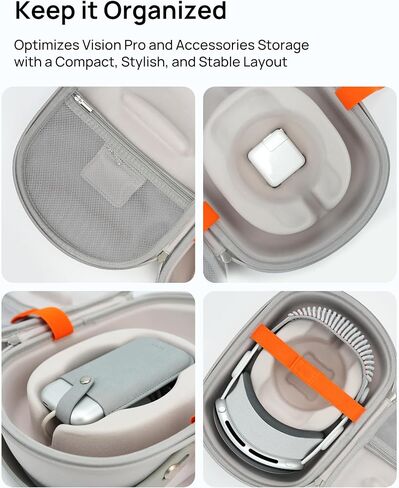 SODI Hard Travel Case Compatible with Apple Vision Pro, 2-in-1 Portable Carring Case with Patented Design, Full Protection and Storage for Vision Pro Accessories, Includes Shoulder Battery Bag in Saudi Arabia