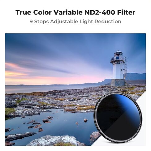 K&F CONCEPT 62mm True Color Variable ND2-400 (1-9 Stops) ND Lens Filter in Saudi Arabia
