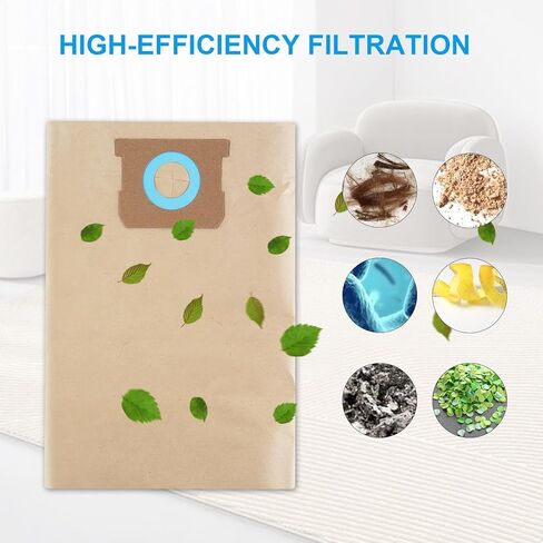Dxva19-4101 Dust Fliter Bags: High Efficiency Replacement Vacuum Dust Bags Compatible with DEWALT 6 to 10 Gallon Wet/Dry Vacuum Cleaner Models DXV06P, DXV09P, DXV10P, DXV10S (5Packs) in Saudi Arabia
