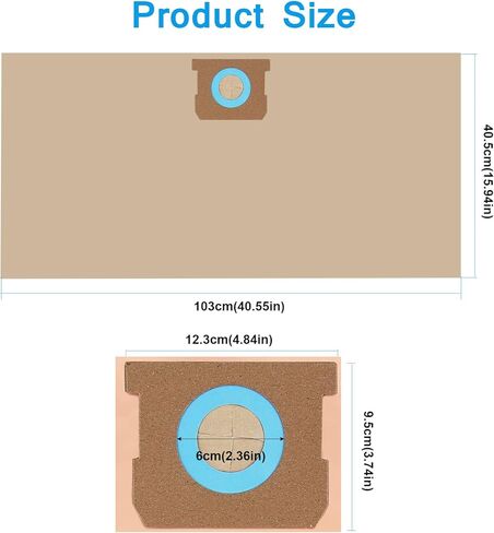 Dxva19-4101 Dust Fliter Bags: High Efficiency Replacement Vacuum Dust Bags Compatible with DEWALT 6 to 10 Gallon Wet/Dry Vacuum Cleaner Models DXV06P, DXV09P, DXV10P, DXV10S (5Packs) in Saudi Arabia