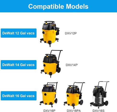 Dxva19-4101 Dust Fliter Bags: High Efficiency Replacement Vacuum Dust Bags Compatible with DEWALT 6 to 10 Gallon Wet/Dry Vacuum Cleaner Models DXV06P, DXV09P, DXV10P, DXV10S (5Packs) in Saudi Arabia