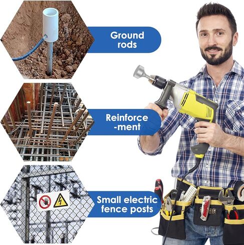 SDS Plus Ground Rod Driver,Wear Resistant Wide Compatibility Ground Rod Bits Socket Heavy Duty Steel Drill Bit Driver for Rotary Hammer Drill Grounding Rods (Flat Drill) in Kuwait