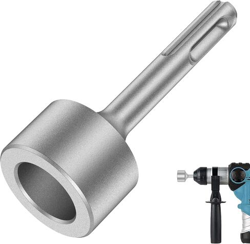 SDS Plus Ground Rod Driver,Wear Resistant Wide Compatibility Ground Rod Bits Socket Heavy Duty Steel Drill Bit Driver for Rotary Hammer Drill Grounding Rods (Flat Drill) in Kuwait