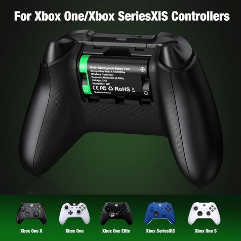 EXTREMECOOL Xbox One Controller Battery Pack, Xbox Rechargeable Battery Station with 2x4800mWh Rechargeable Xbox Battery Pack,Xbox Charger Battery Pack for Xbox Series X|S/One S|X/One Elite Controller in Saudi Arabia