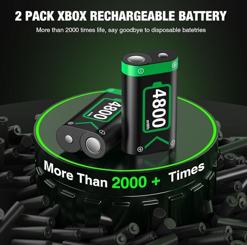 EXTREMECOOL Xbox One Controller Battery Pack, Xbox Rechargeable Battery Station with 2x4800mWh Rechargeable Xbox Battery Pack,Xbox Charger Battery Pack for Xbox Series X|S/One S|X/One Elite Controller in Saudi Arabia