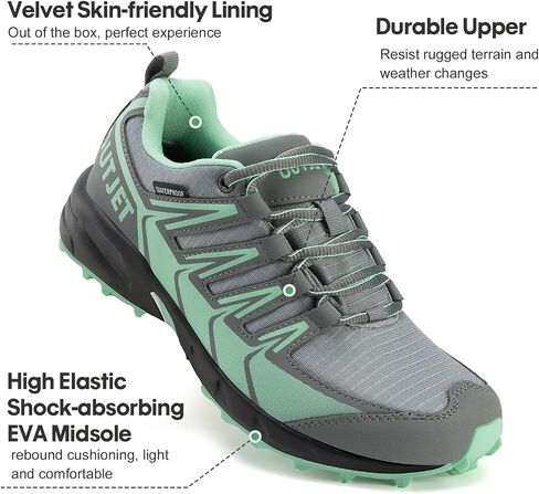 Women's Waterproof Hiking Shoes Lightweight Non-Slip Trails Walking Shoes Outdoor Sneakers in Saudi Arabia