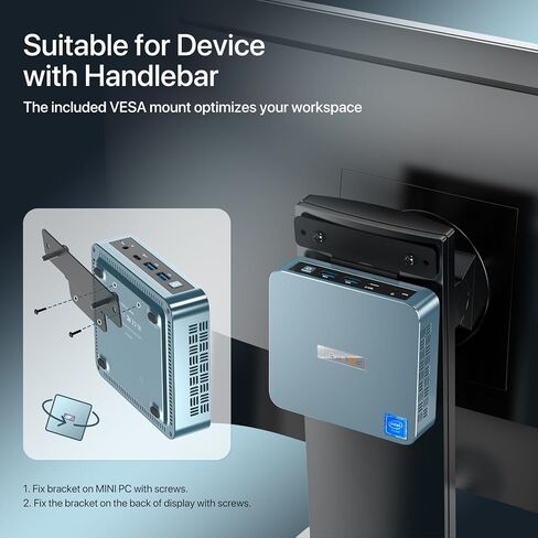 PELADN WI-6 Mini PC, 12th Gen - N100(up to 3.4GHz), 8GB DDR4 RAM 256GB M.2 PCIe SSD, Desktop Computer Support 4K Dual Display/USB3.2/WiFi 5/BT4.2 in Saudi Arabia