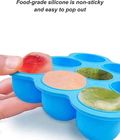 صينية تجميد طعام الأطفال من DF DUALFERV، حاوية تخزين طعام الأطفال من السيليكون بـ 9 حصص مع غطاء، حاويات طعام الأطفال المثالية لأغذية الأطفال محلية الصنع، ومهروس الخضار والفواكه، وحليب الثدي in Kuwait