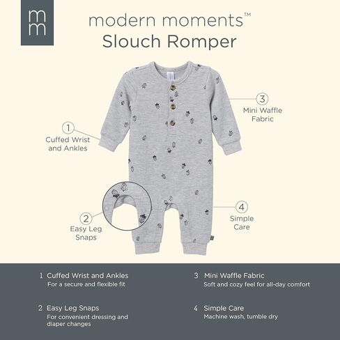 Modern Moments unisex-baby Long Sleeve Long Leg Slouch Romper in Saudi Arabia