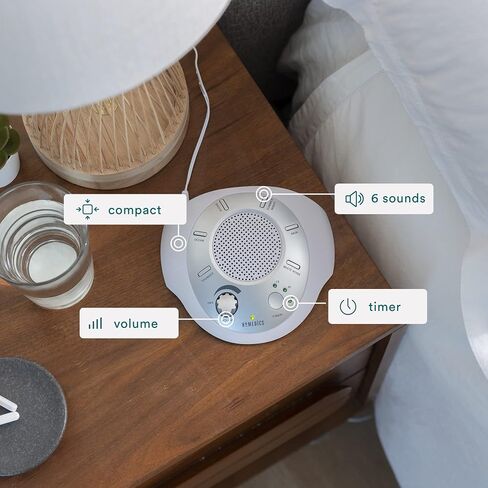 Homedics Sleep Better Portable Sound Machine, Night Light,12 Soothing Sounds Including White Noise, Rain, and Thunderstorm, Ultra-Portable Design, Auto-Off Timer, Ideal for Travel & Baby Sleep, Cream in Kuwait