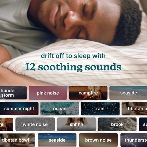 Homedics Sleep Better Portable Sound Machine, Night Light,12 Soothing Sounds Including White Noise, Rain, and Thunderstorm, Ultra-Portable Design, Auto-Off Timer, Ideal for Travel & Baby Sleep, Cream in Kuwait