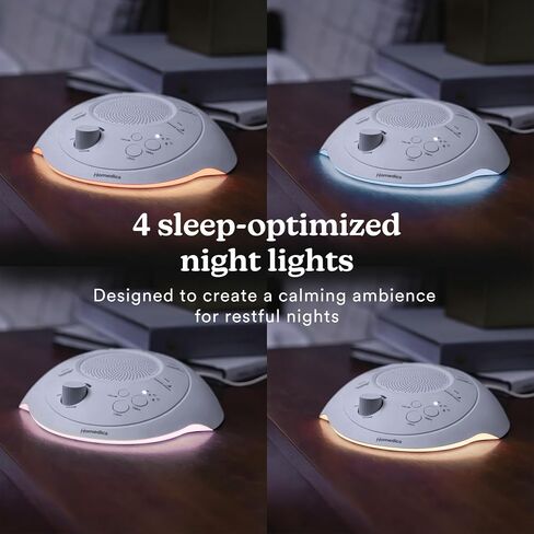Homedics Sleep Better Portable Sound Machine, Night Light,12 Soothing Sounds Including White Noise, Rain, and Thunderstorm, Ultra-Portable Design, Auto-Off Timer, Ideal for Travel & Baby Sleep, Cream in Kuwait