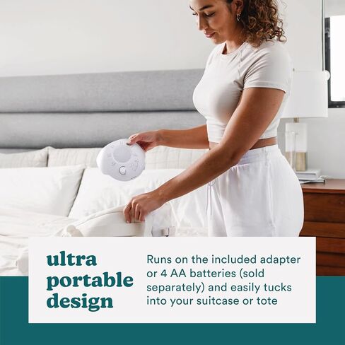 Homedics Sleep Better Portable Sound Machine, Night Light,12 Soothing Sounds Including White Noise, Rain, and Thunderstorm, Ultra-Portable Design, Auto-Off Timer, Ideal for Travel & Baby Sleep, Cream in Kuwait