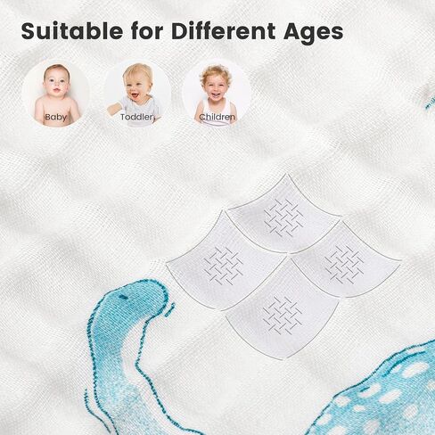 FUNUPUP Hooded Baby Towels 2 Pack Muslin Baby Bath Towels with Hood Baby Towels for Newborn, Infant, Toddler, Large 32x32 Inch Soft and Absorbent Baby Bath Essentials(Blue) in Saudi Arabia